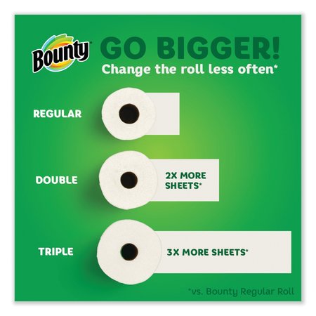 Bounty Bounty Select-A-Size Perforated Household Roll Paper Towels, 2 Ply, 74 Sheets, 36.38 ft, White 65544